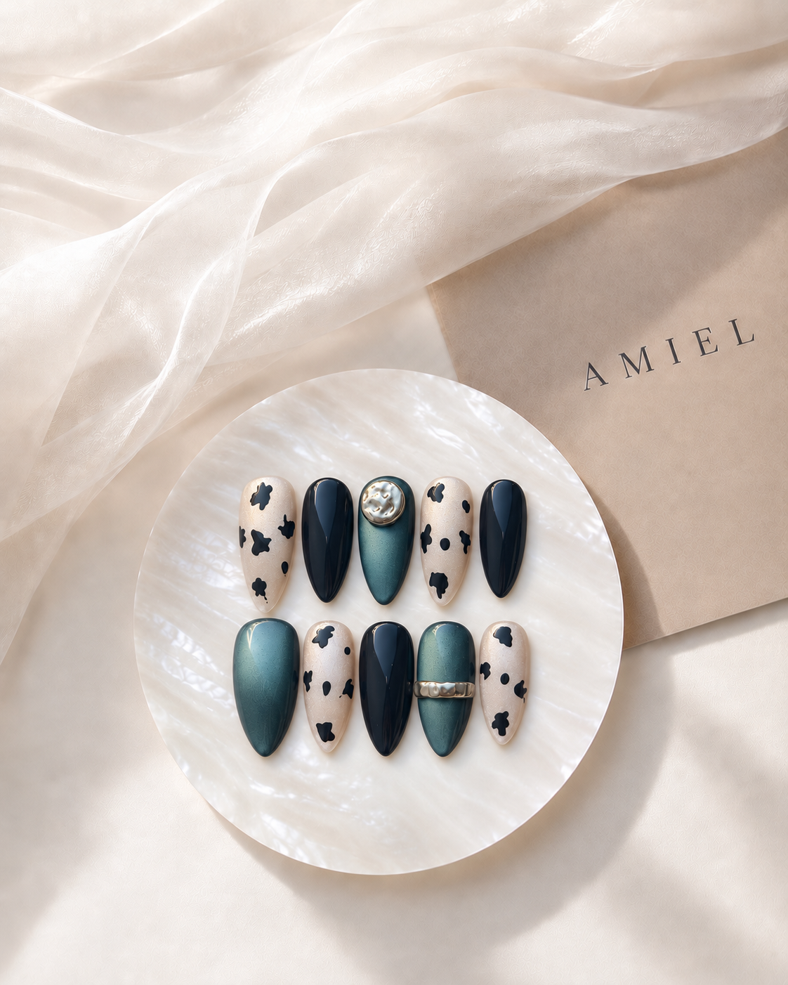 Forest Obsidian press-on nails from the ACE Atelier Color Edit